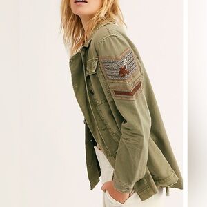 Free People Embellished Military Jacket